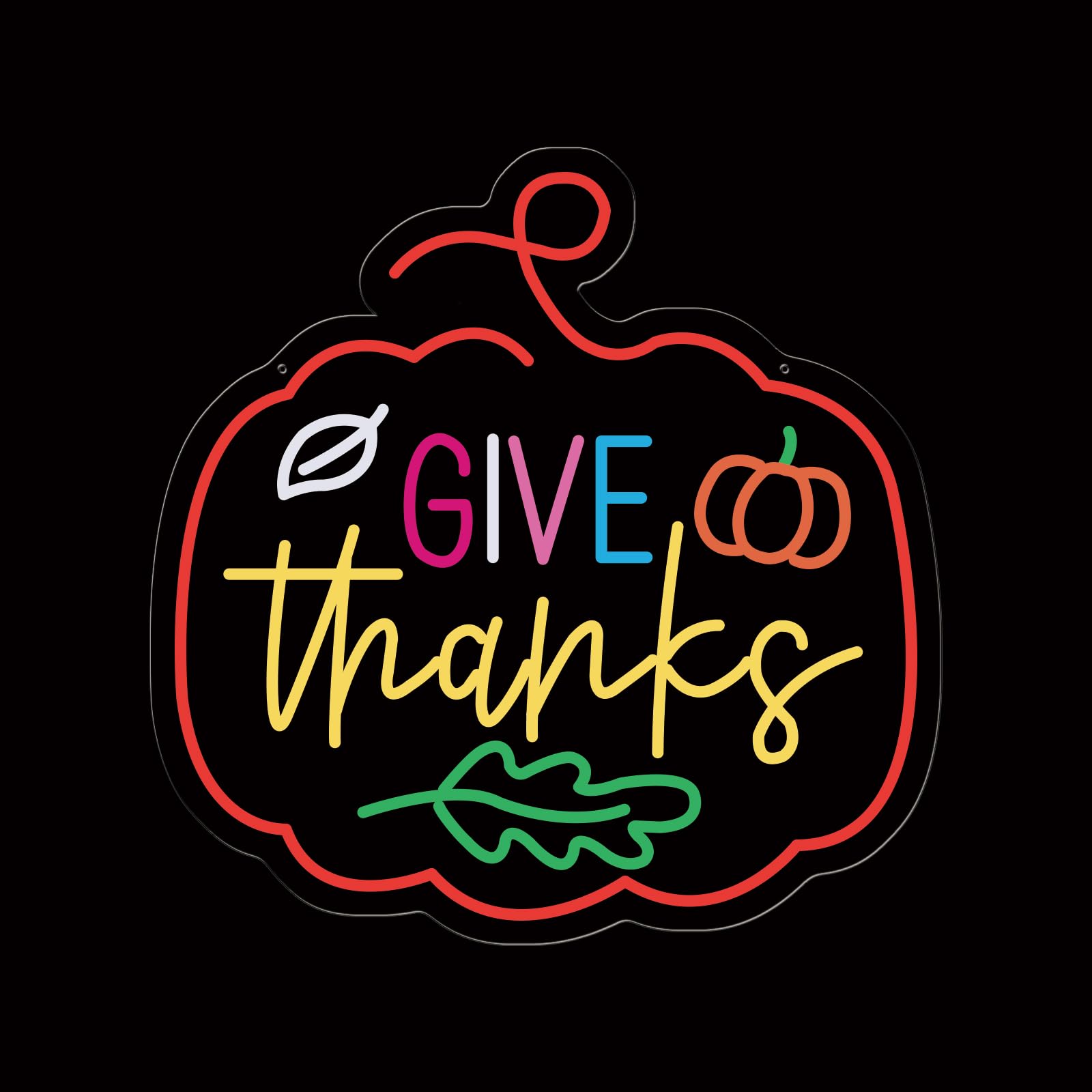 Happy Thanksgiving Neon Sign, 16"x16"