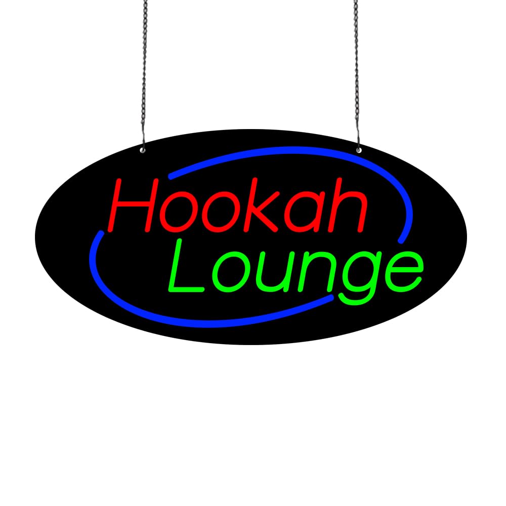 LED Hookah Lounge Neon Sign, 24"x12"