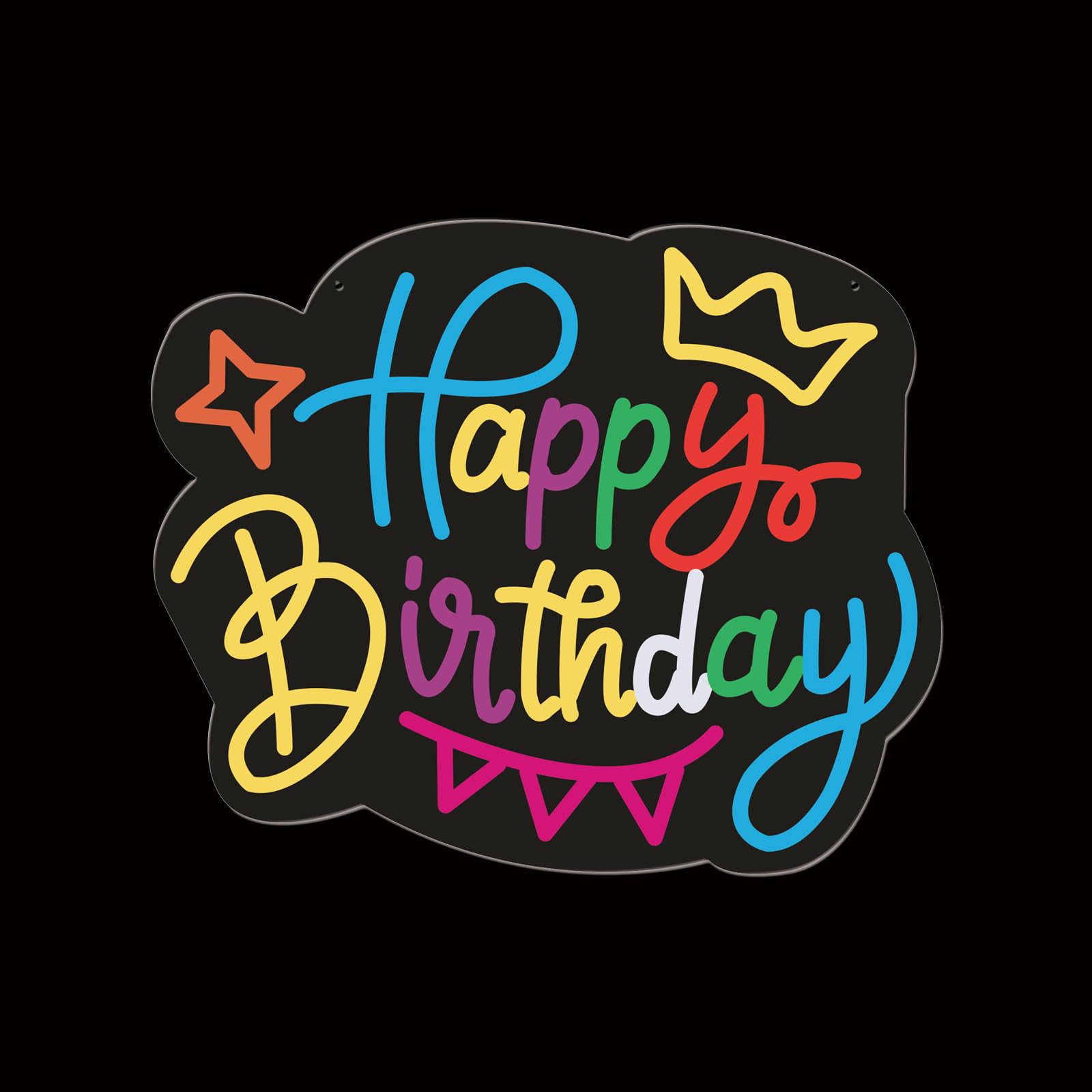 Happy Birthday Neon Sign, 16"x13"