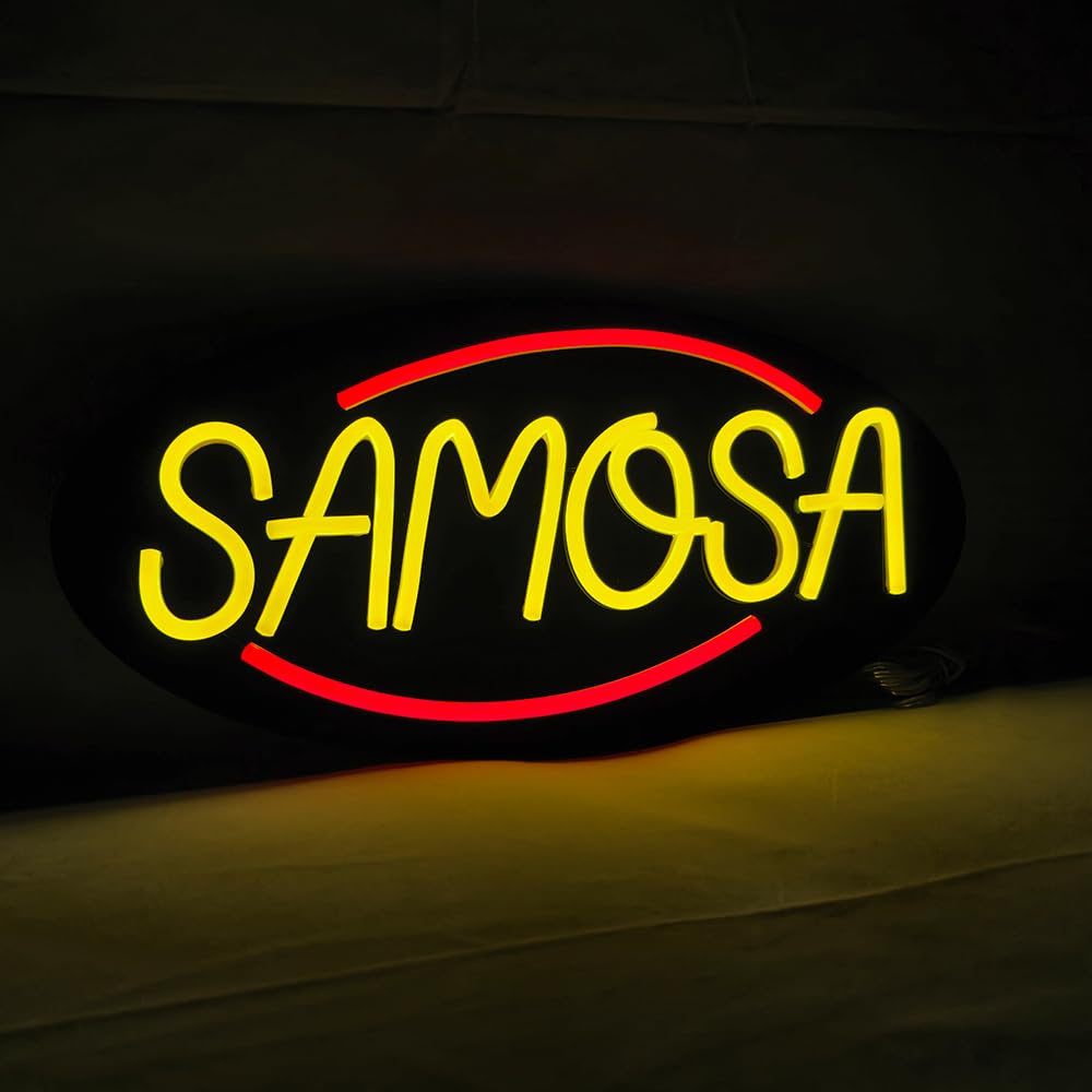 LED Samosa Neon Sign, 16"x8"