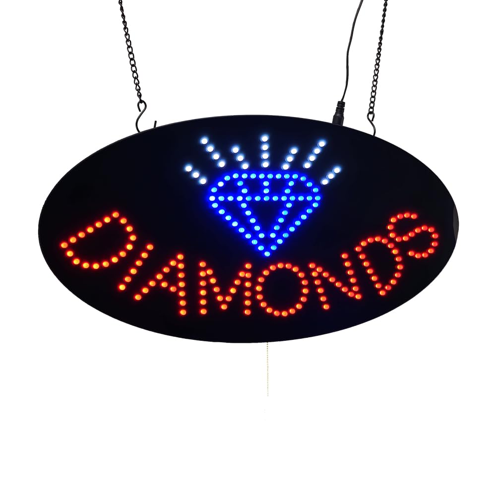 LED Diamonds Sign, 19"x9.5"