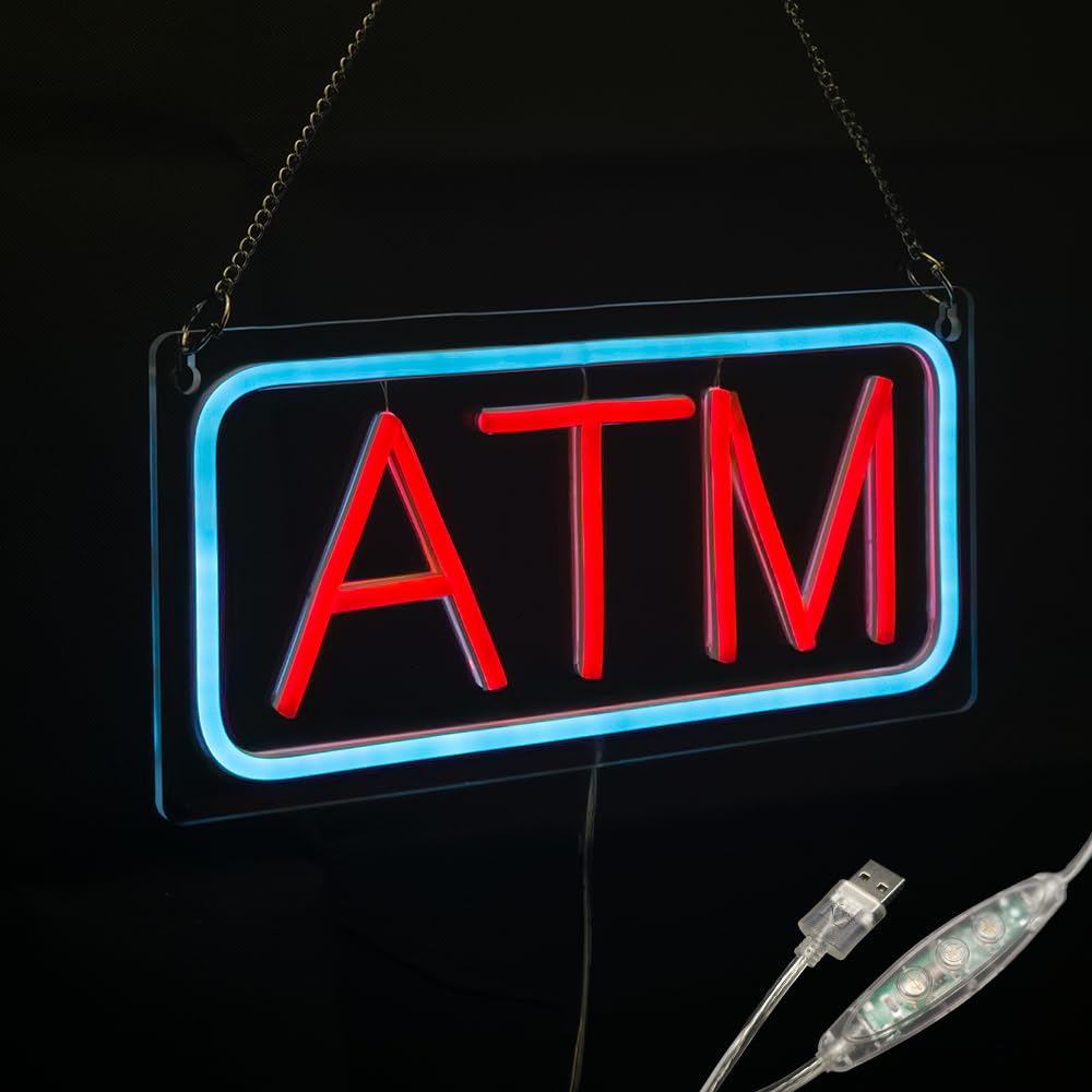 ATM Neon Sign, 12"x6"