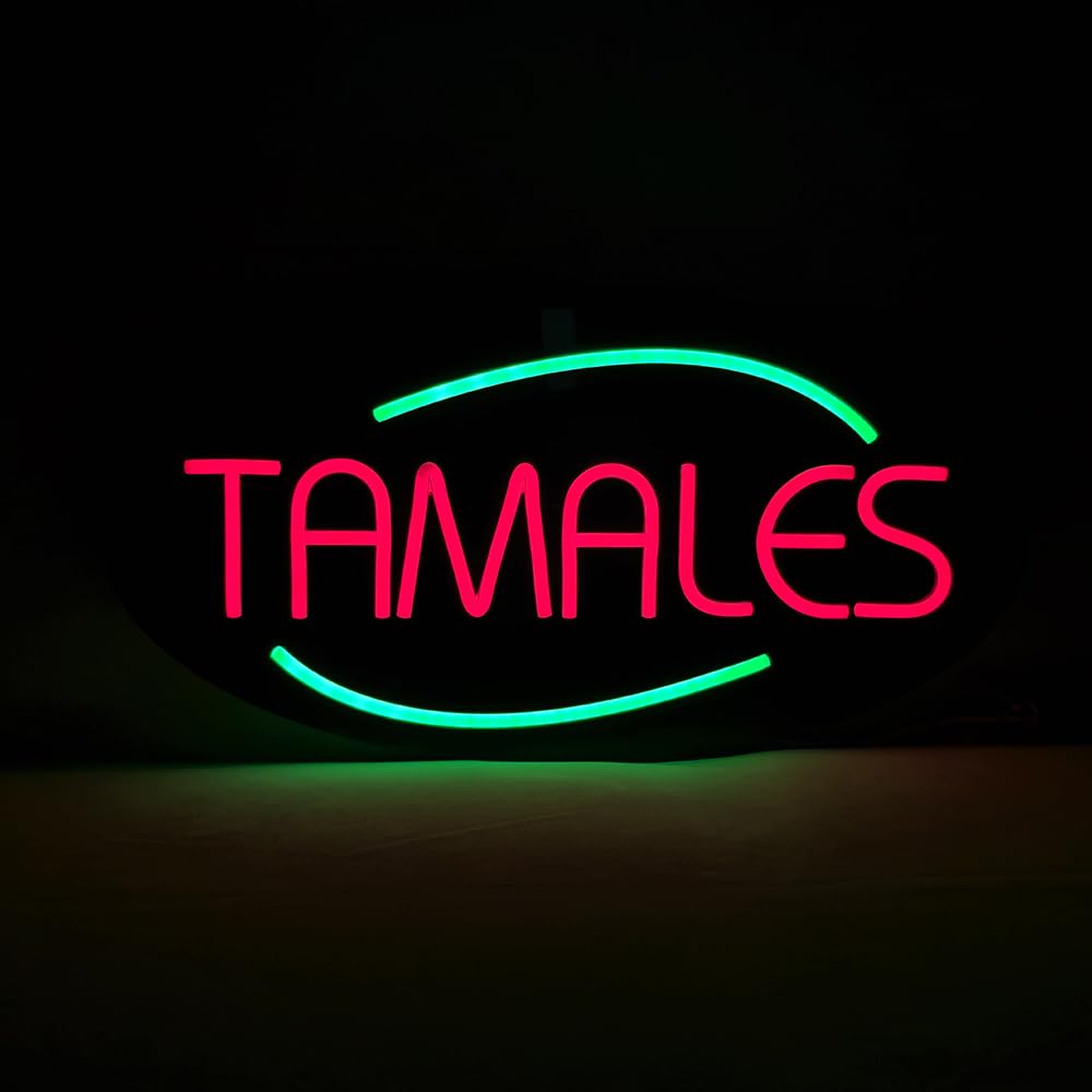 LED Tamales Neon Sign, 20"x10"