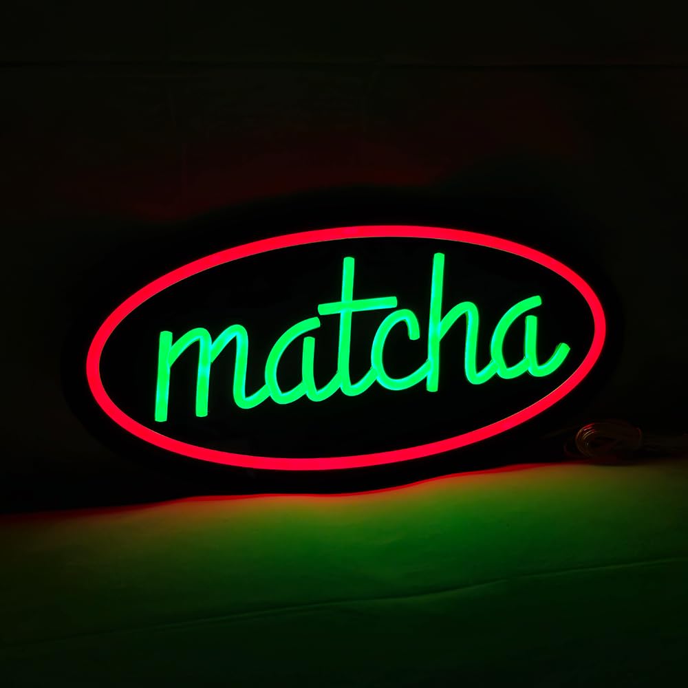 LED Matcha Neon Sign, 16"x8"