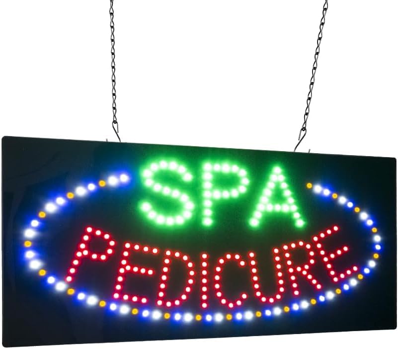 LED Spa Pedicure Sign, 19"x9.5"