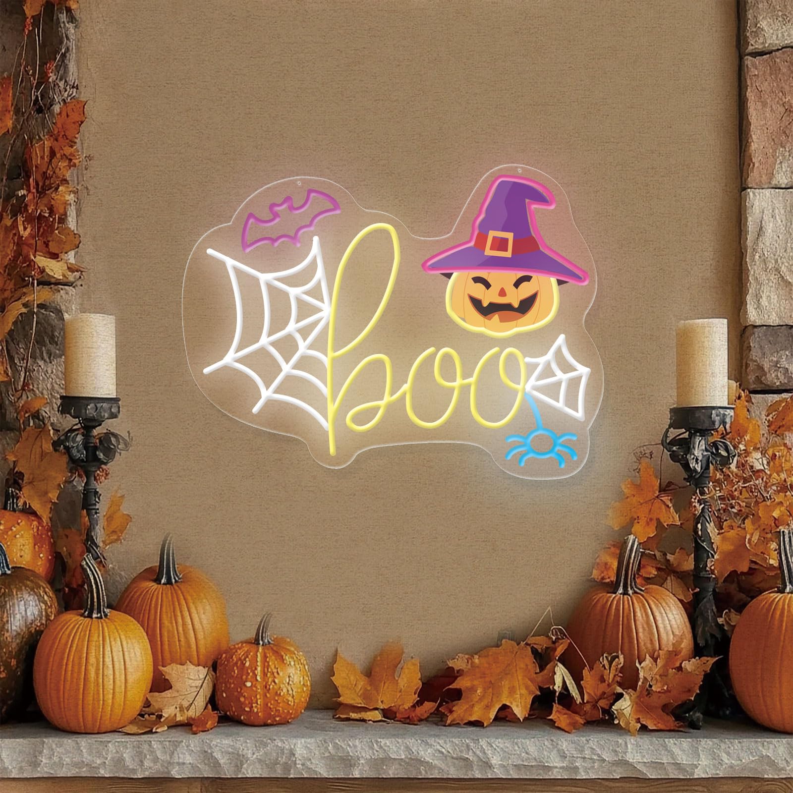 Halloween Neon Sign, 16"x12"