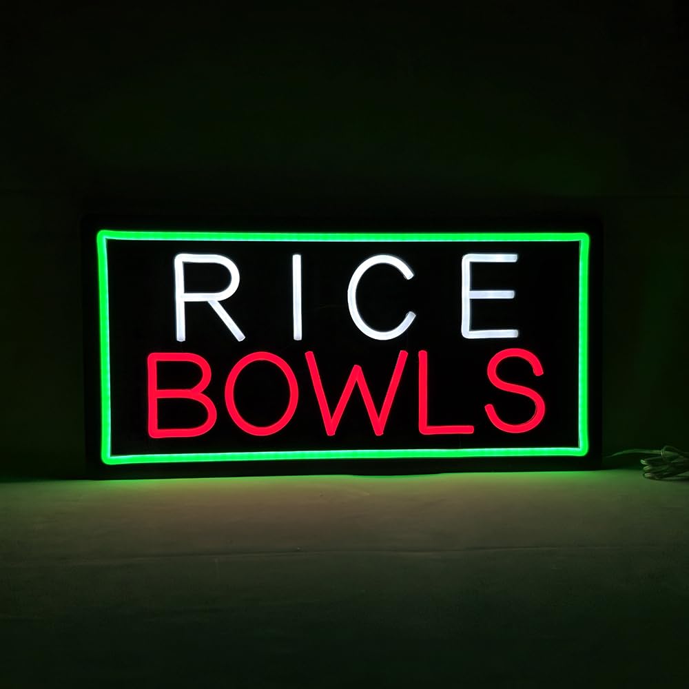 LED RICE BOWLS Neon Sign, 20"x10"