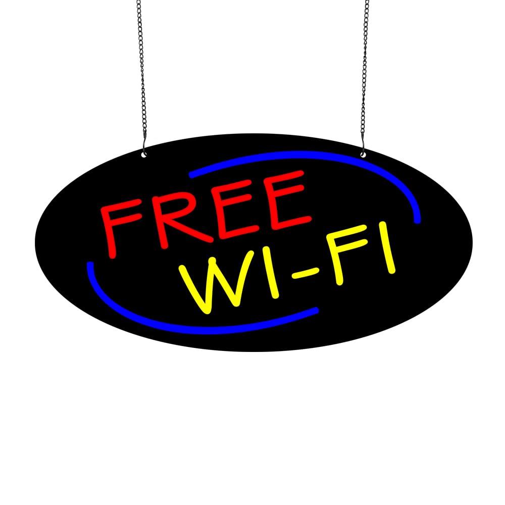 Led Free Wi-Fi Neon Sign, 20"x10"