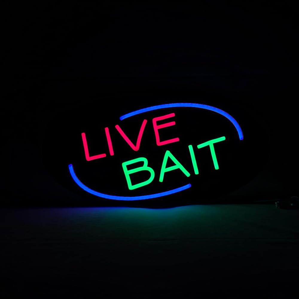 LED Live Bait Neon Sign, 20"x10"