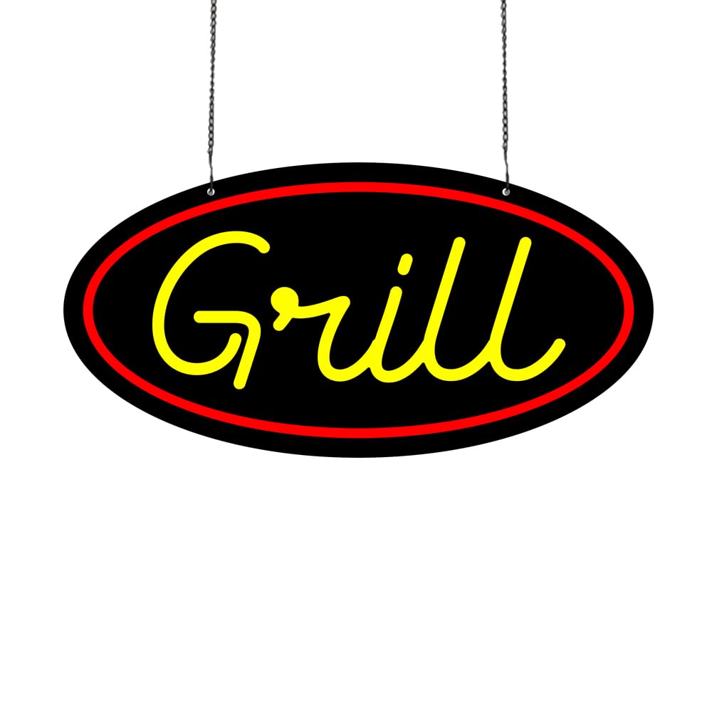 LED Grill Neon Sign, 16"x8"