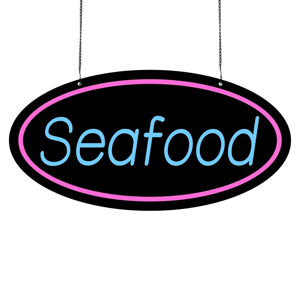 LED Seafood Neon Sign, 20"x10"
