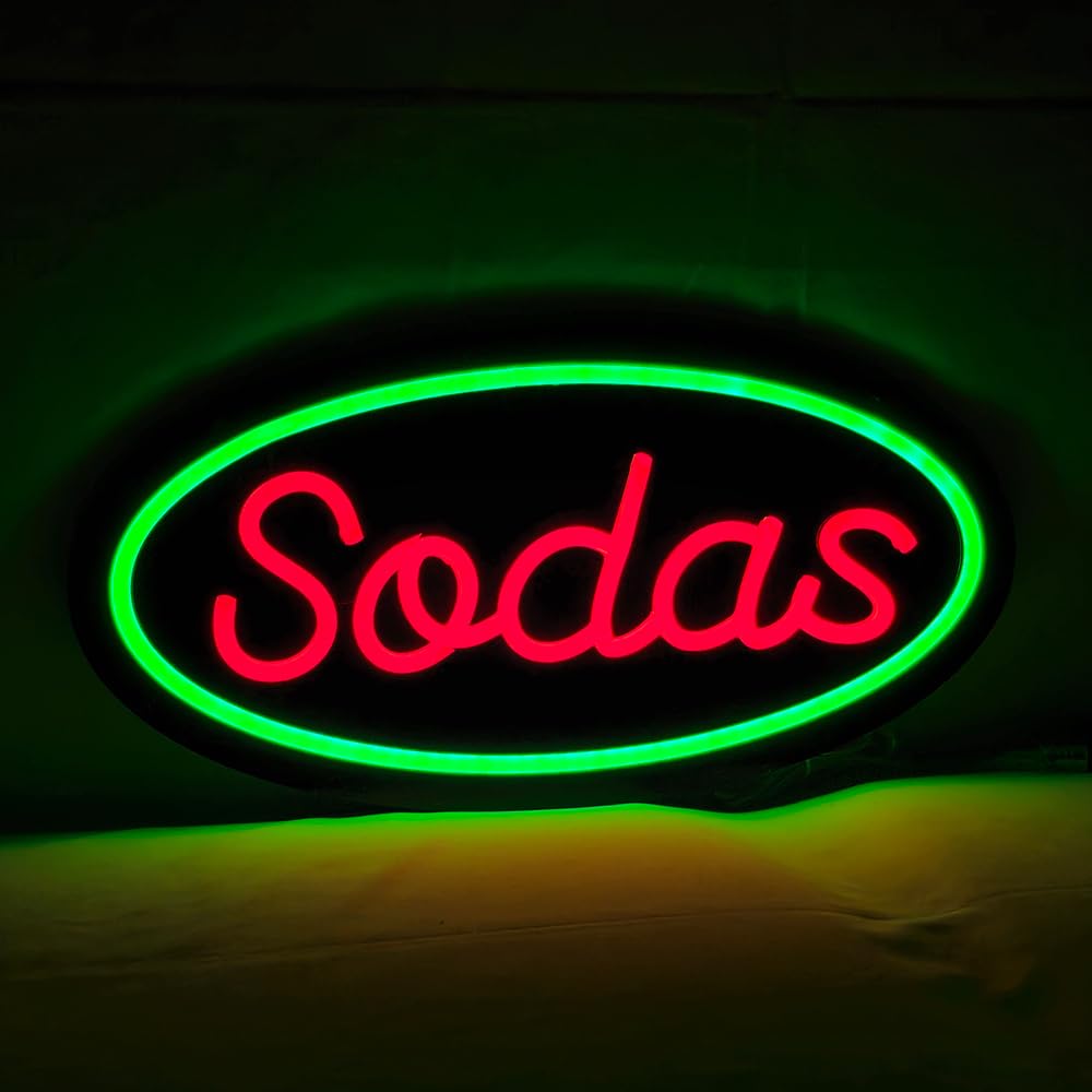 LED Sodas Neon Sign, 16"x8"