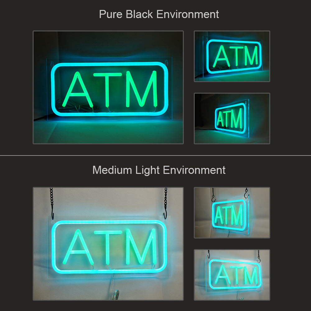 Small Size ATM Neon Sign, 12"×6"