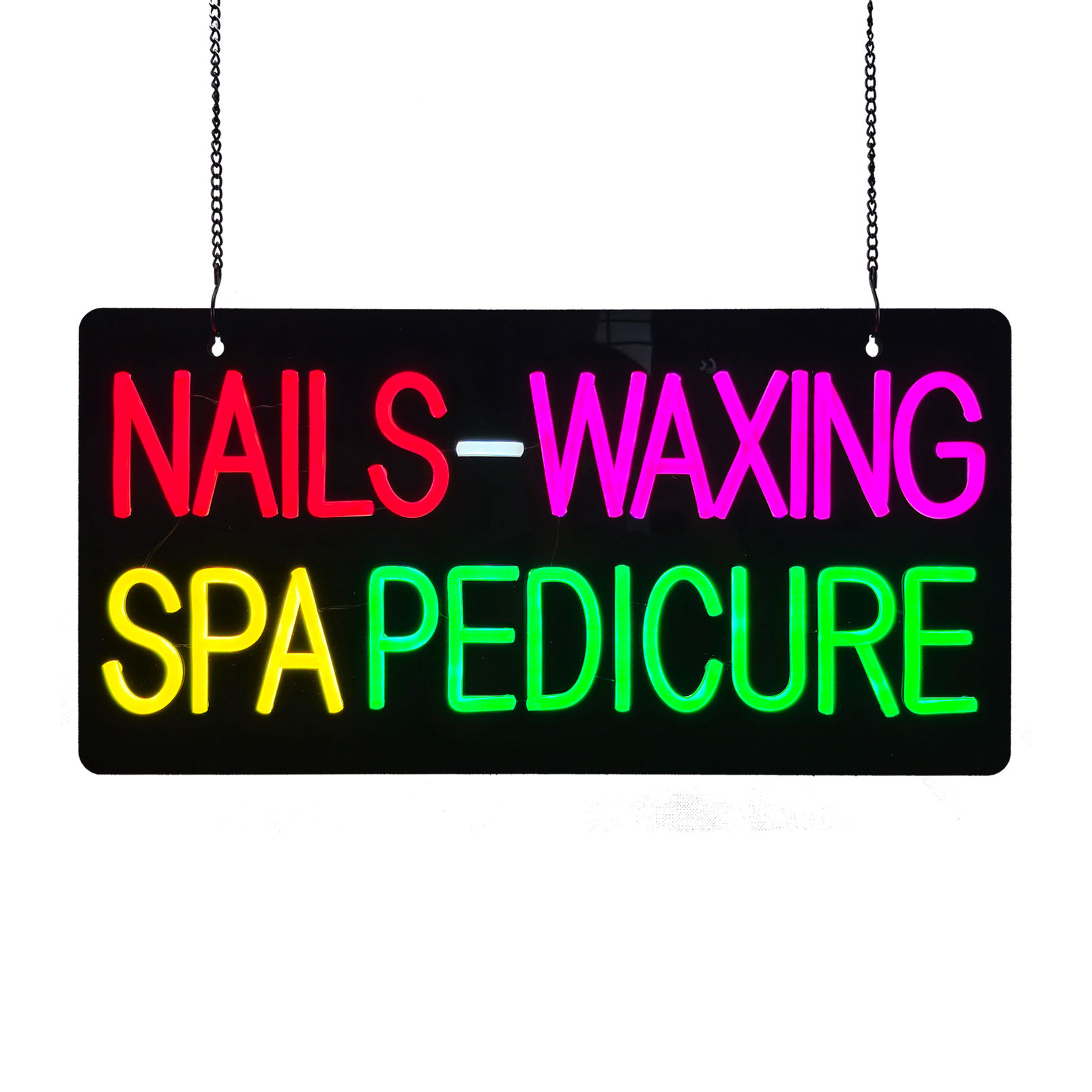 Nails Waxing Spa Pedicure LED Neon Signs, 24"x12"