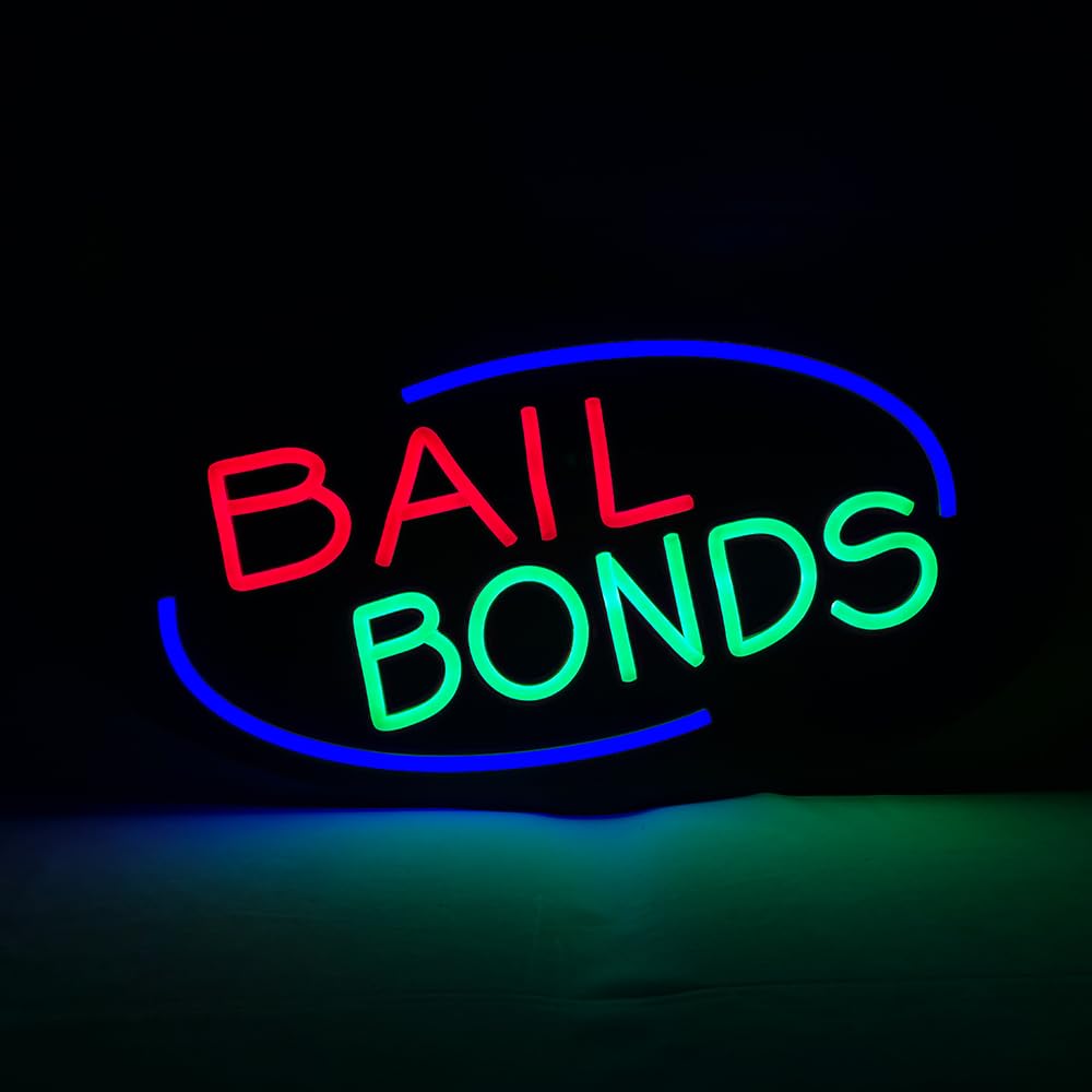 LED Bail Bonds Neon Sign, 20"x10"
