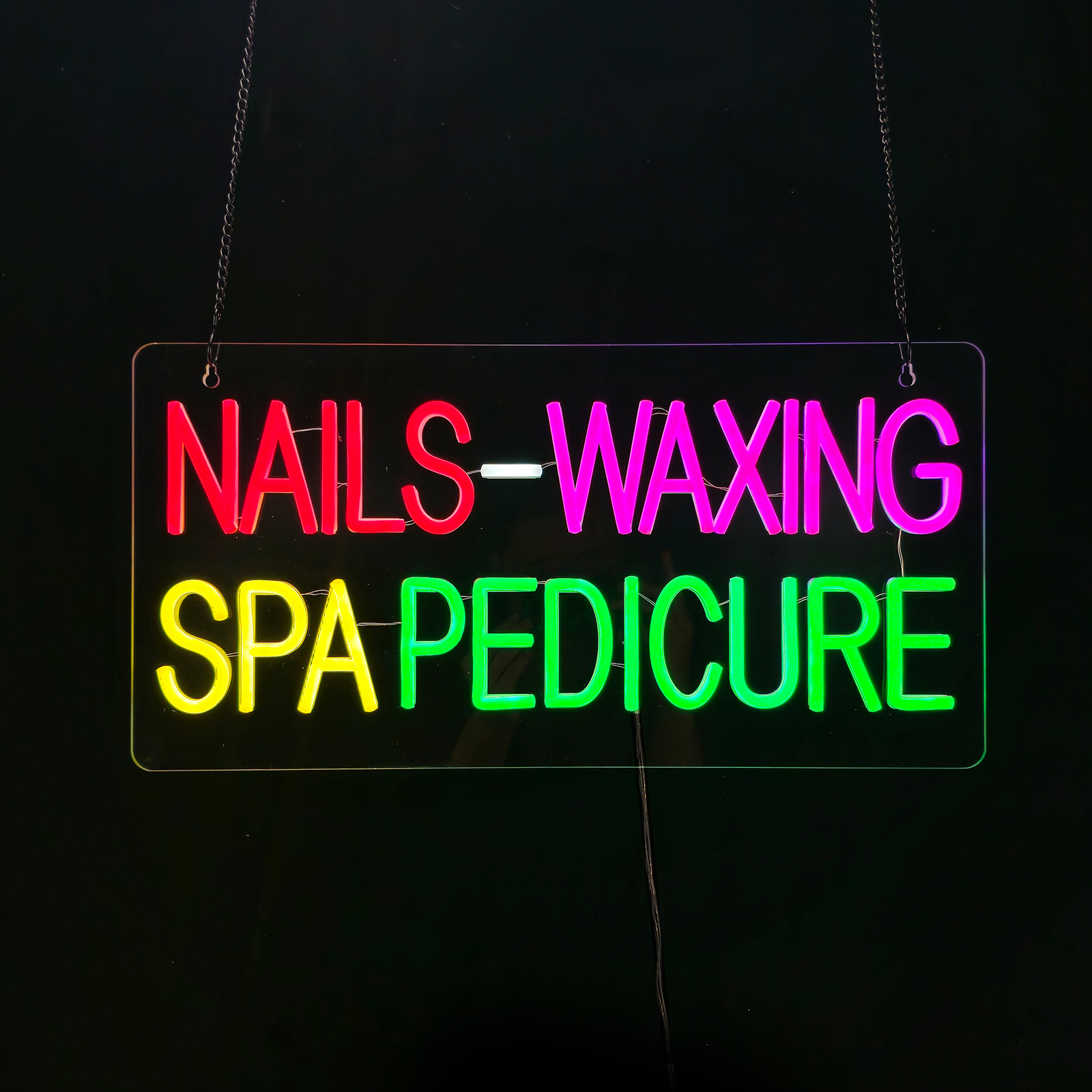 Nails Waxing Spa Pedicure LED Neon Signs, 24"x12"