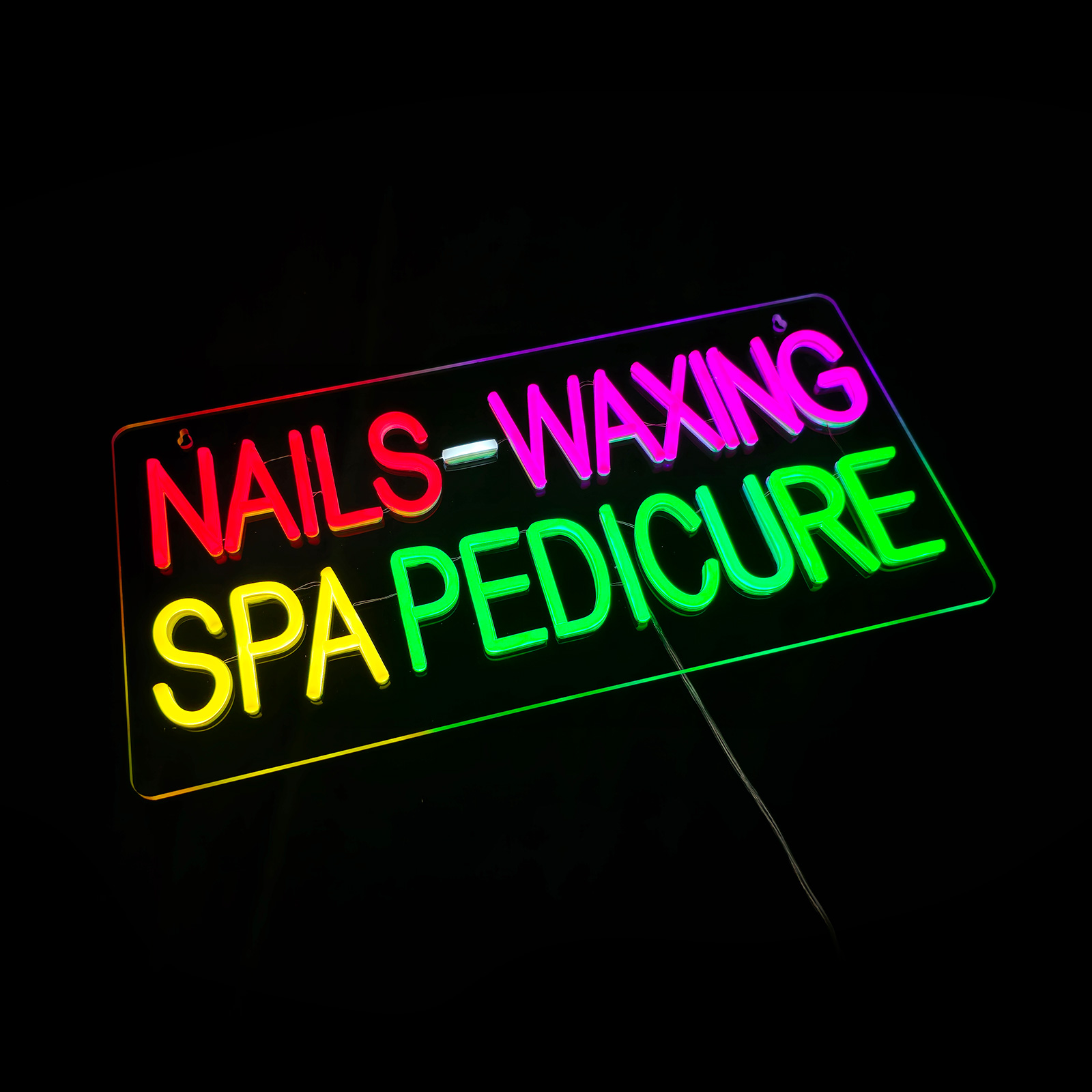 Nails Waxing Spa Pedicure LED Neon Signs, 24"x12"