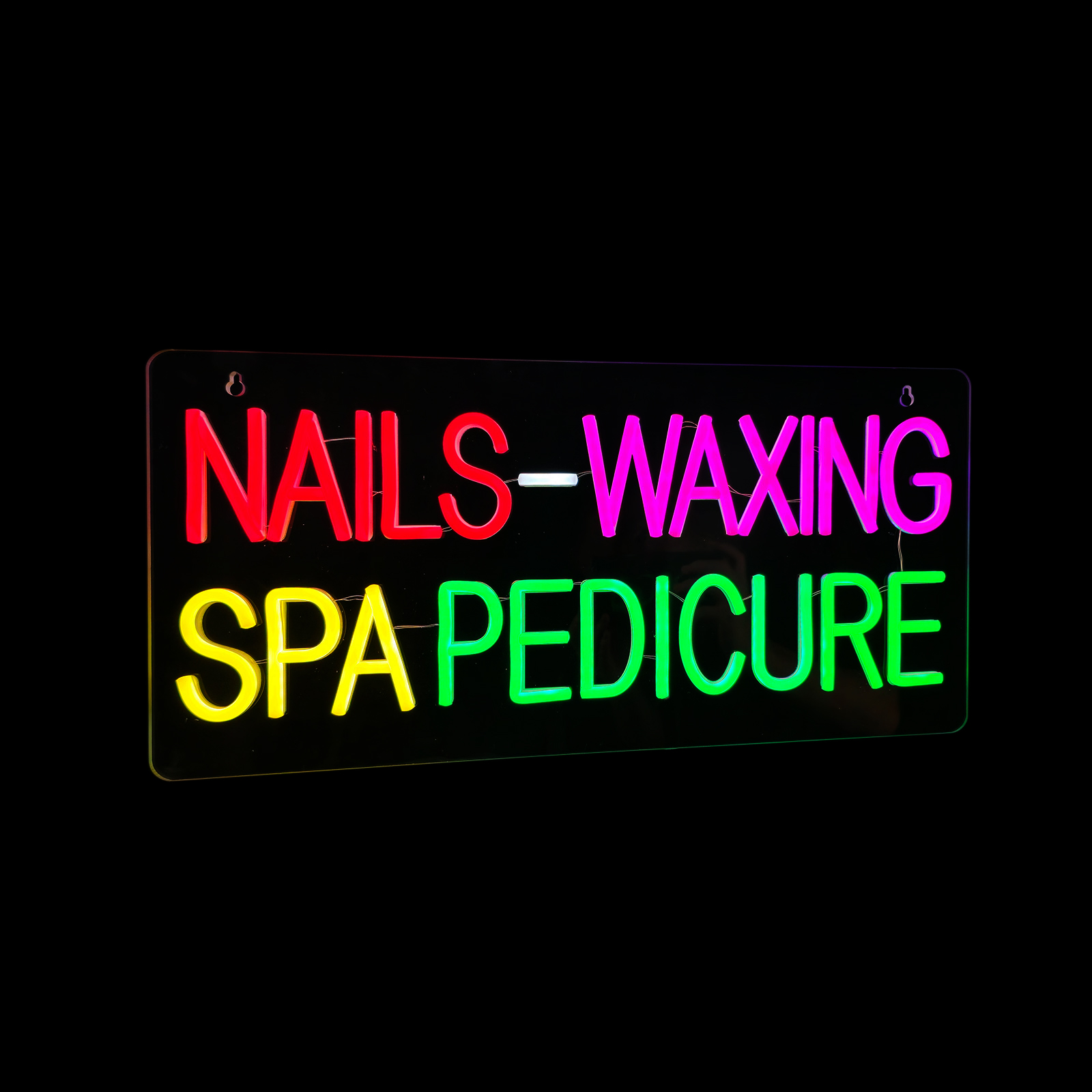 Nails Waxing Spa Pedicure LED Neon Signs, 24"x12"
