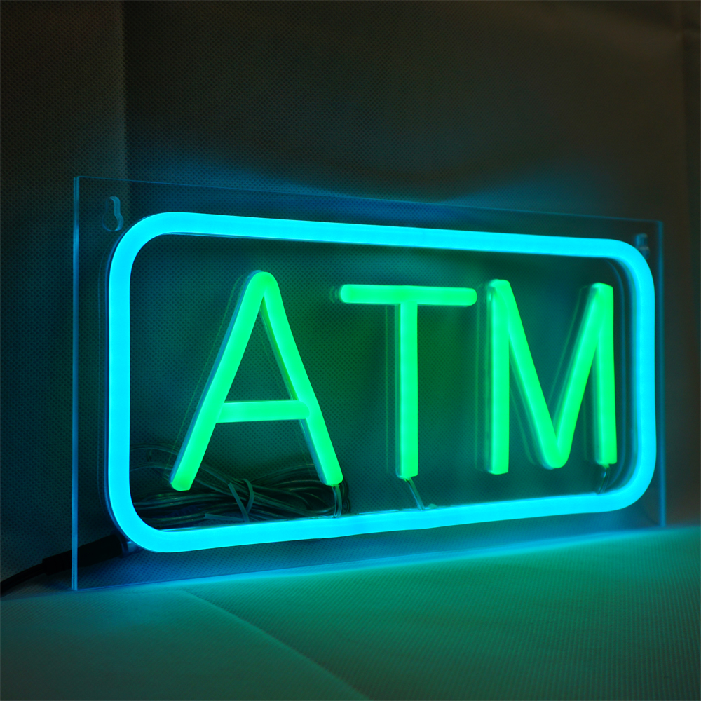 Small Size ATM Neon Sign, 12"×6"