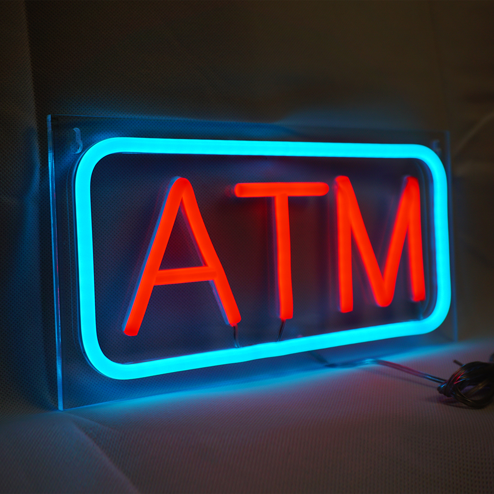 Small Size ATM Neon Sign, 12"×6"