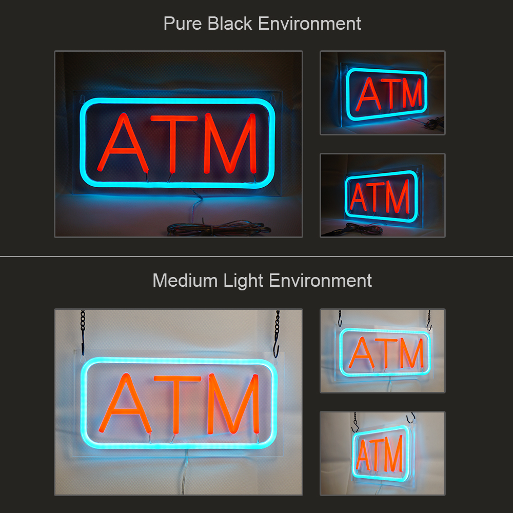 Small Size ATM Neon Sign, 12"×6"