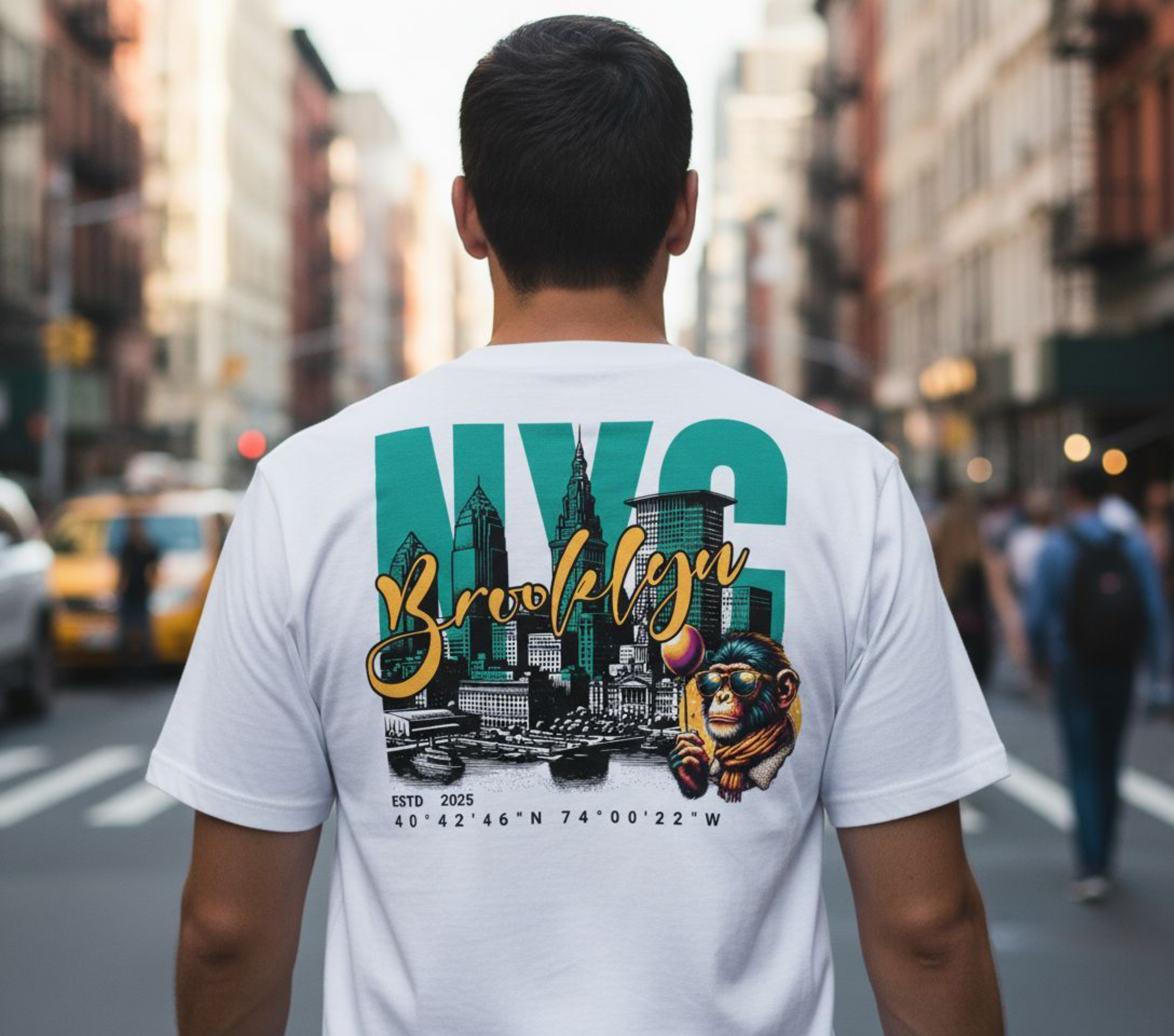 T-shirt NYC Brooklyn 40°42′46″N 74°00′22″W