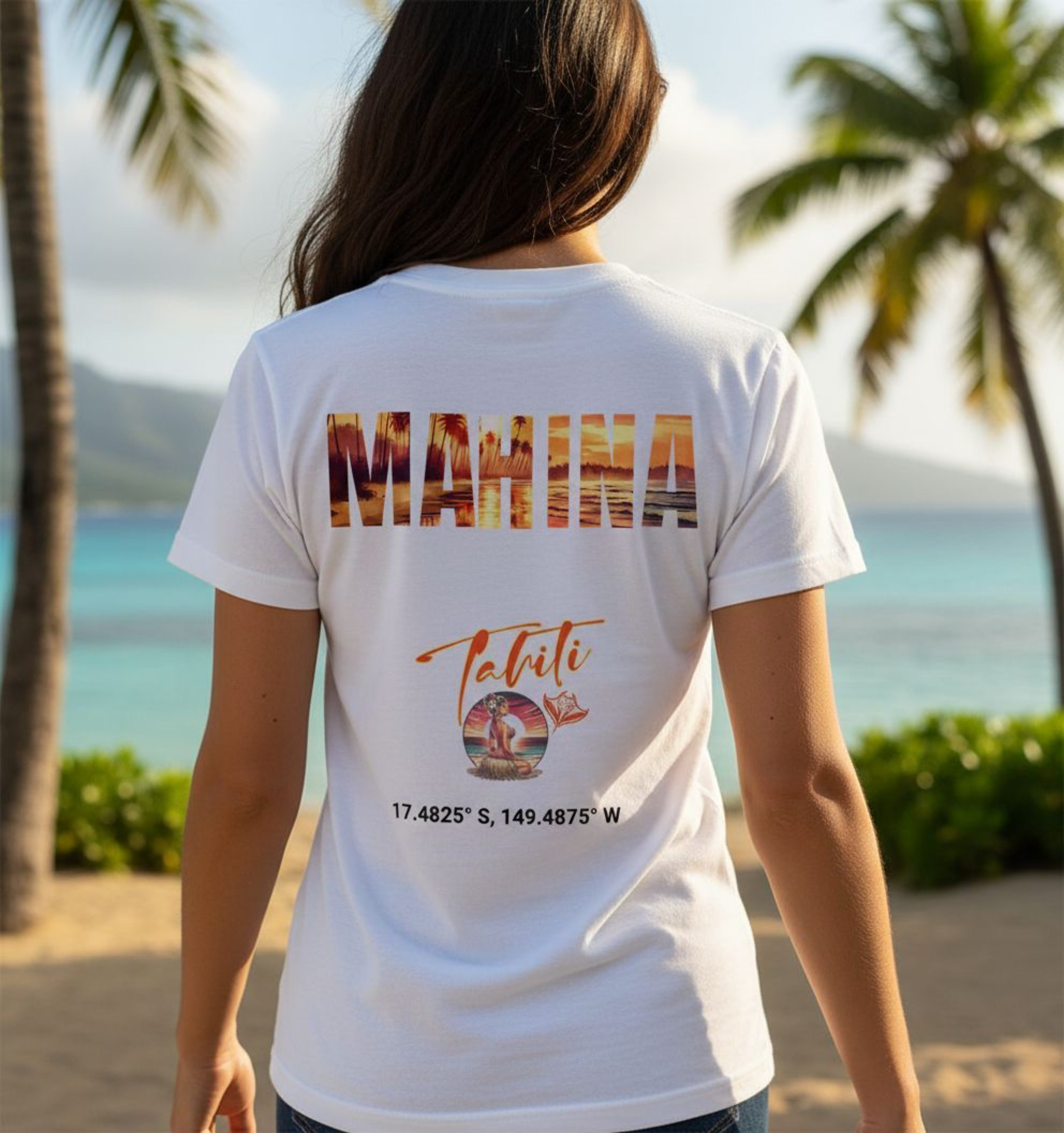 T-shirt Mahina 17.4825° S, 149.4875° W