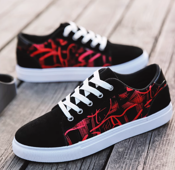 Black and White Patterned Sneakers