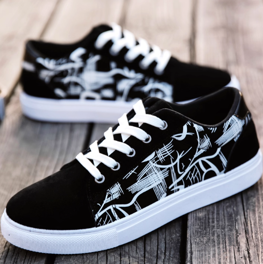 Black and White Patterned Sneakers