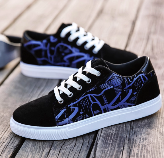 Black and White Patterned Sneakers