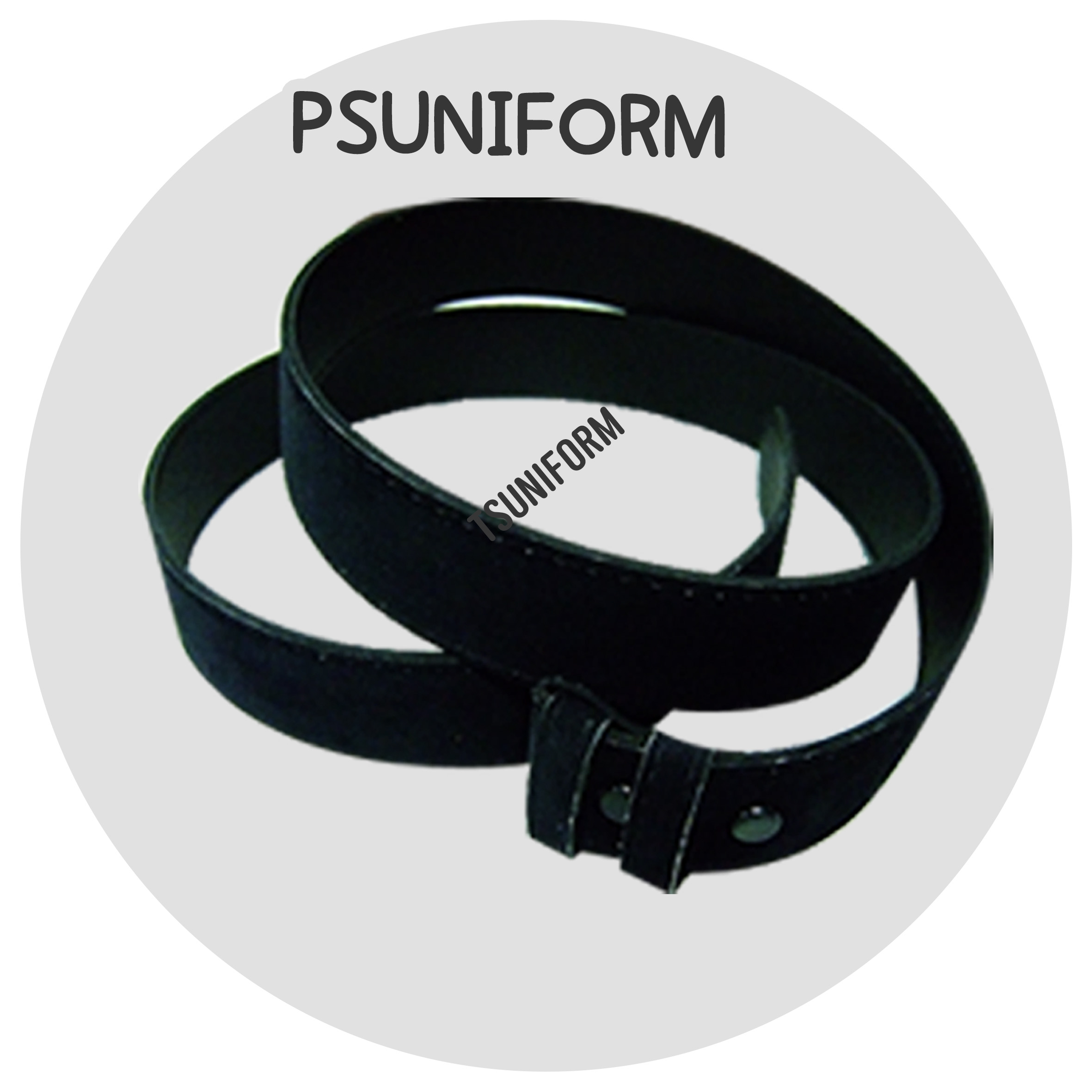 สายเข็มขัดหนังดำ ความยาว 46 นิ้ว