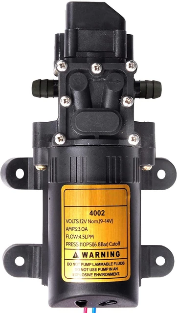 High Pressure Diaphragm Pumps 110 PSI 12V DC