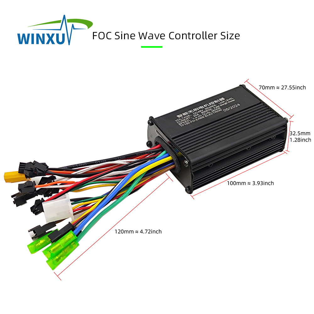 36V 48V 60V 52V E-bike Brushless Motor Controller with S866 LCD Color Display