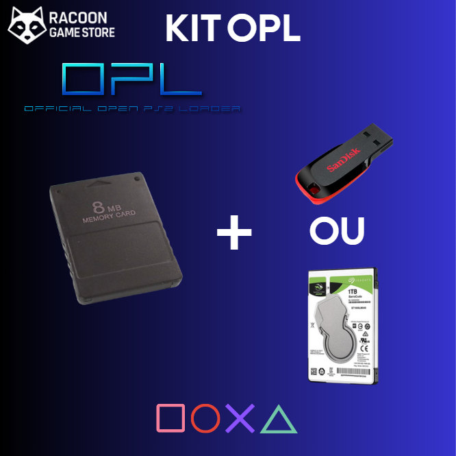 Kit OPL (Open PS2 Loader) — Pendrive 32/64/128GB ou HD 500GB / 1TB