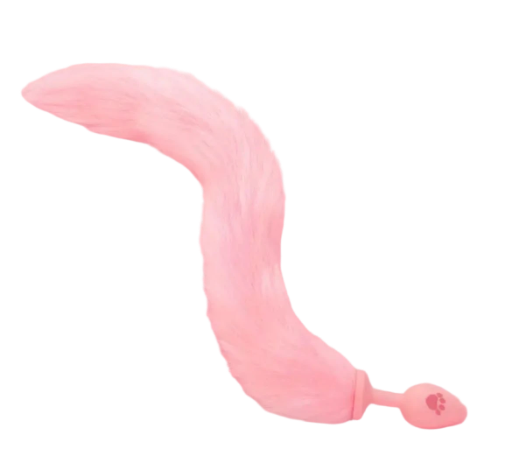 Cola de peluche rosa