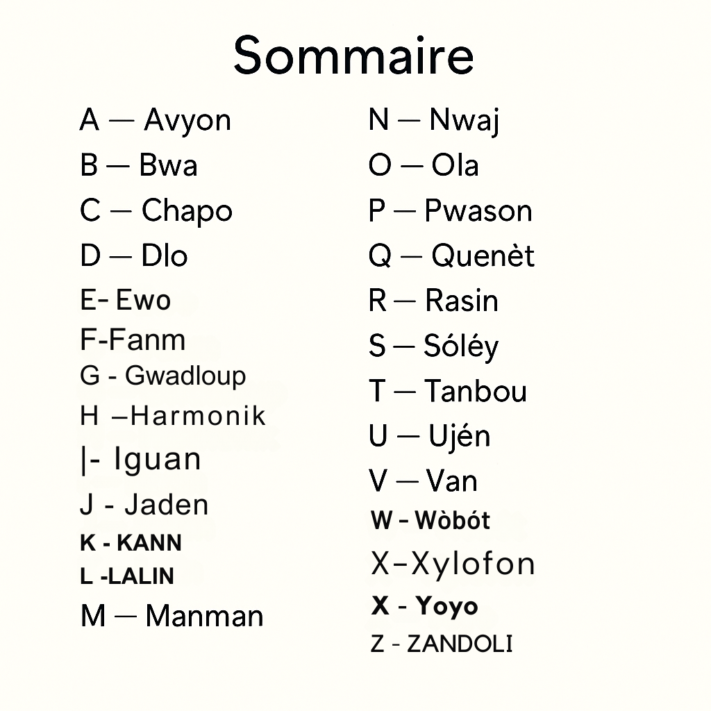 Mon premier abécédaire en créole guadeloupéen