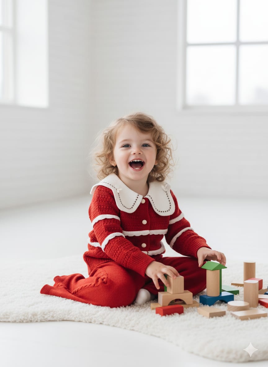 Soft Knitted Wool Dress for Girls