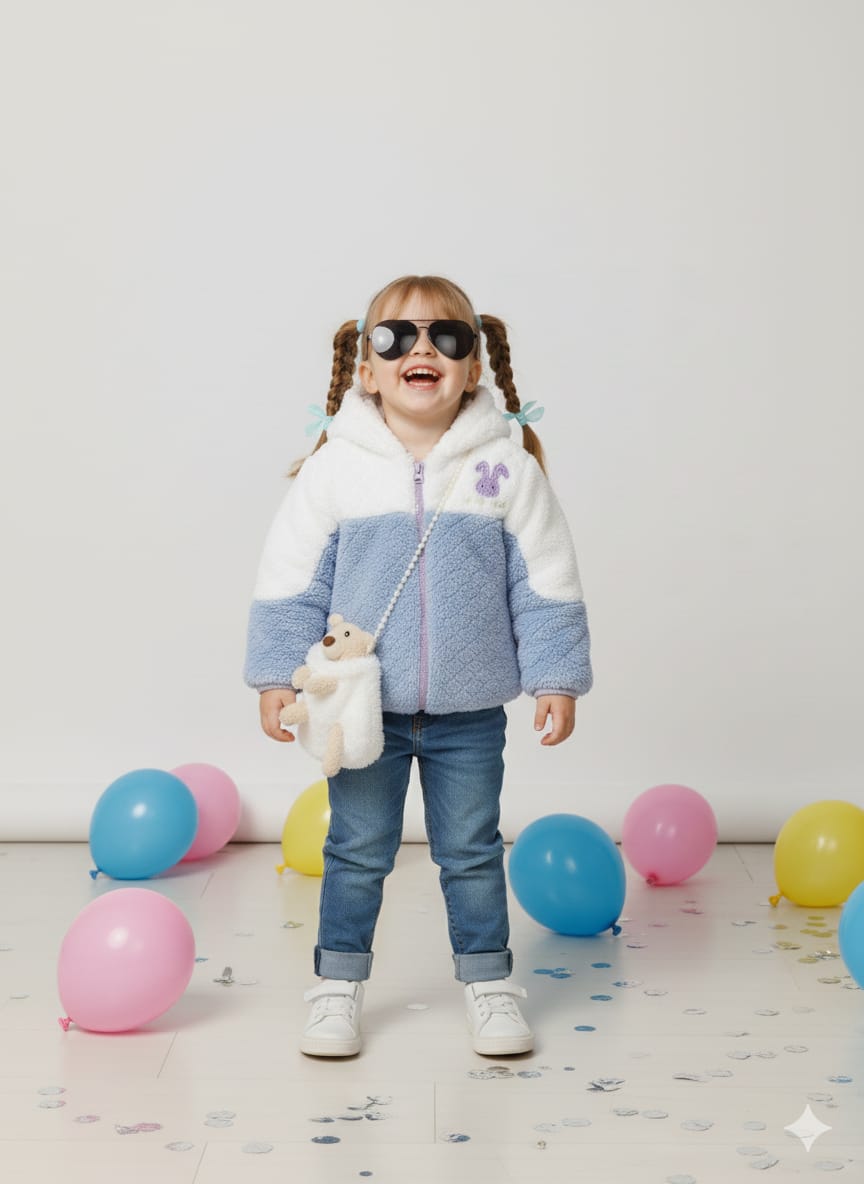 Rabbit Wool Hoodie for Girls