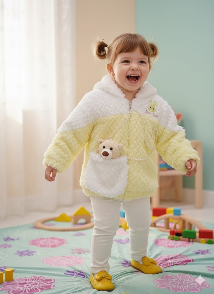 Rabbit Wool Hoodie for Girls