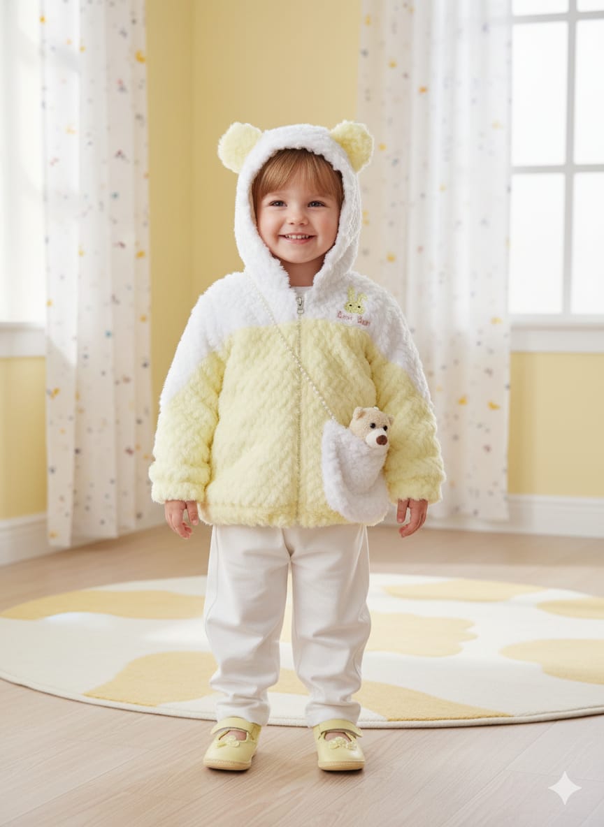 Rabbit Wool Hoodie for Girls