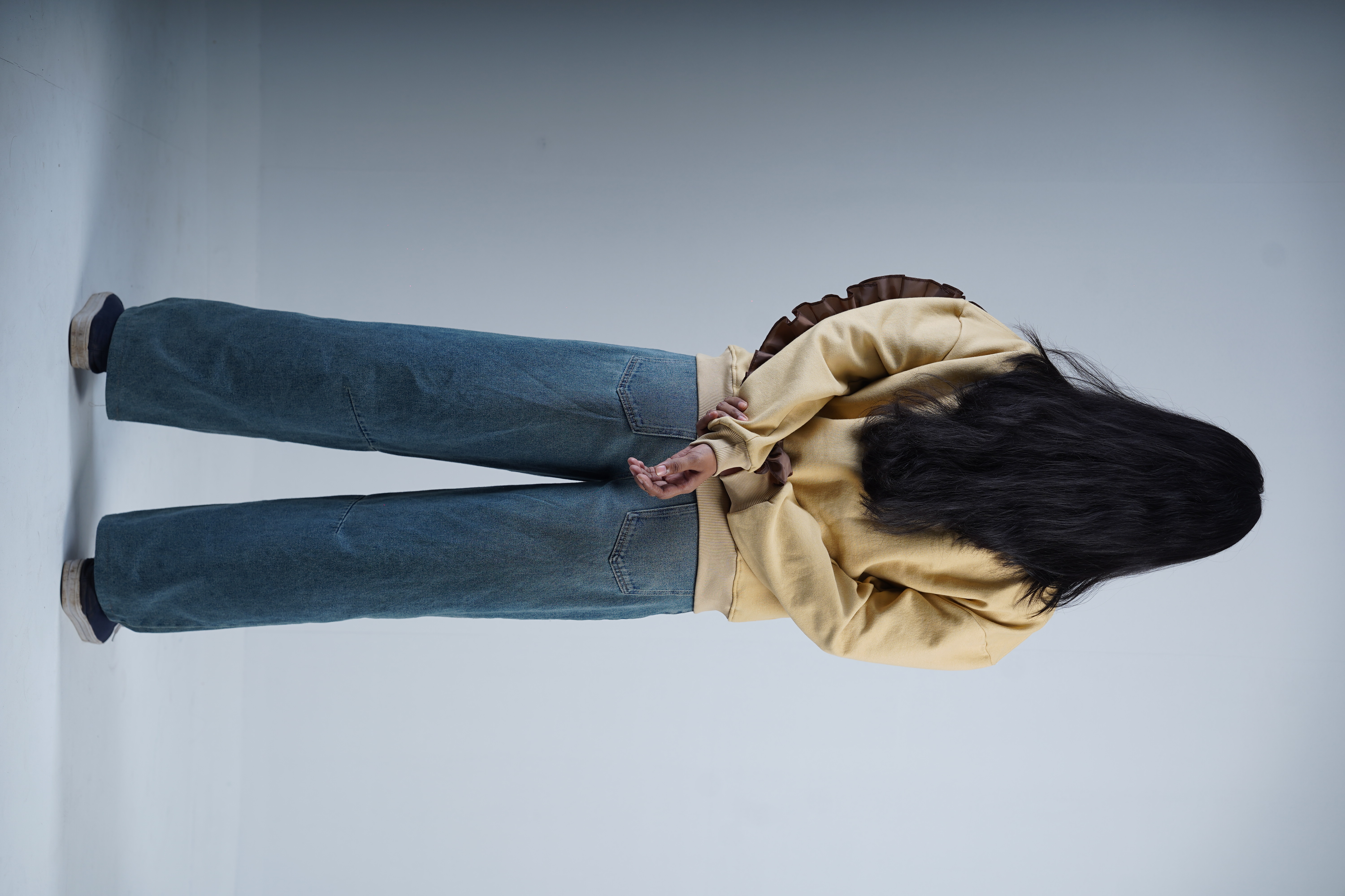 Beige Ruffle Sweatshirt