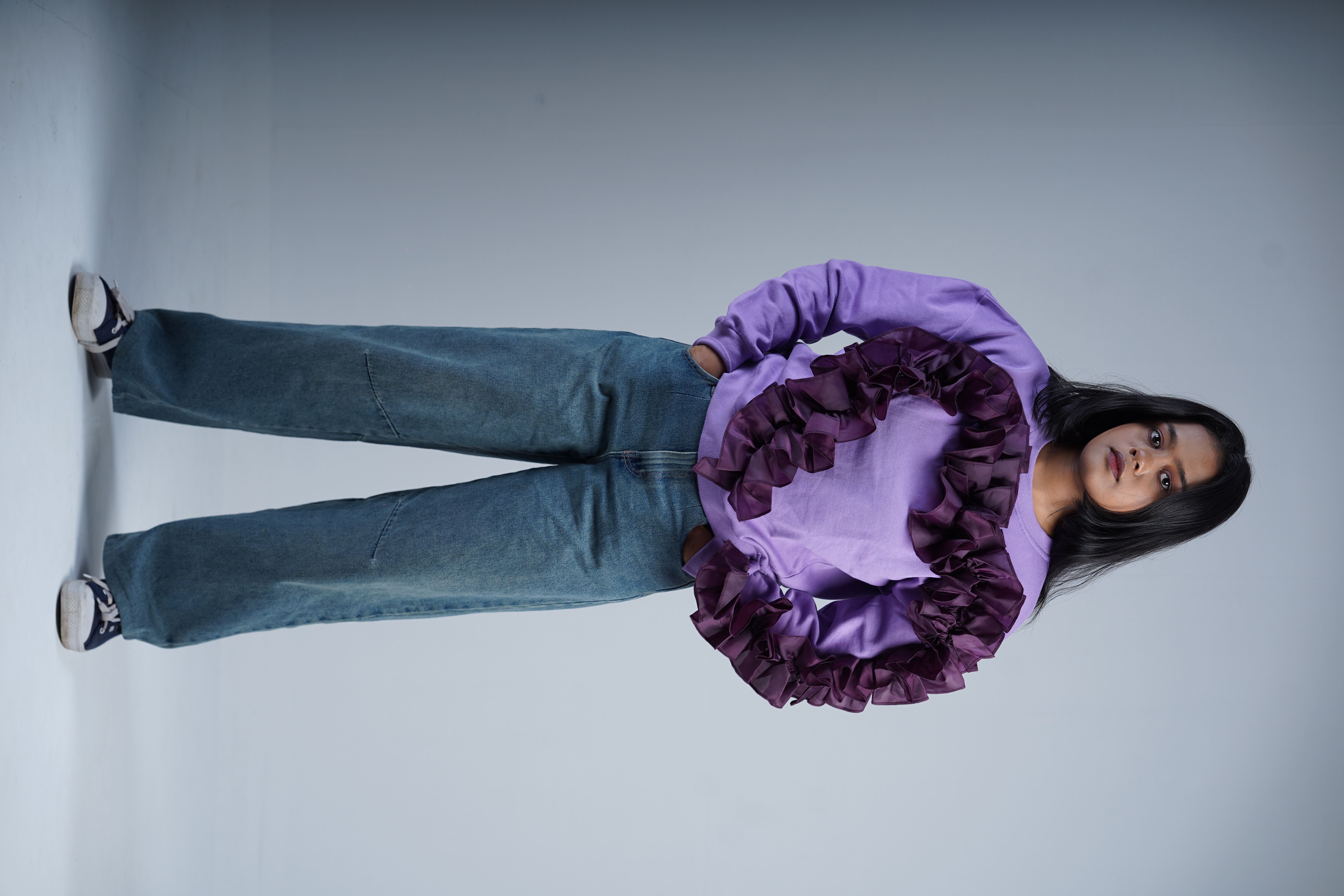 Lavender Ruffle Sweatshirt