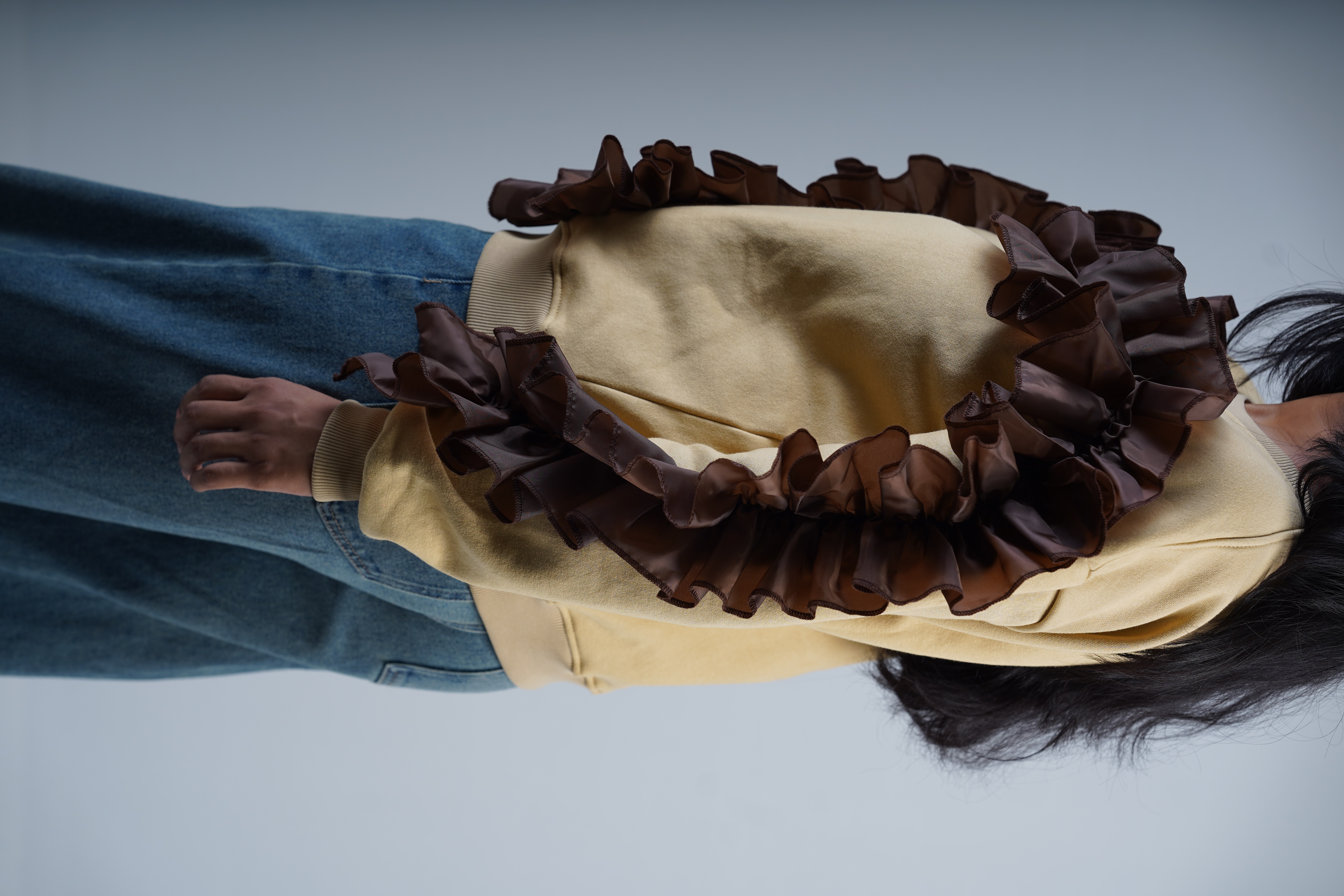 Beige Ruffle Sweatshirt