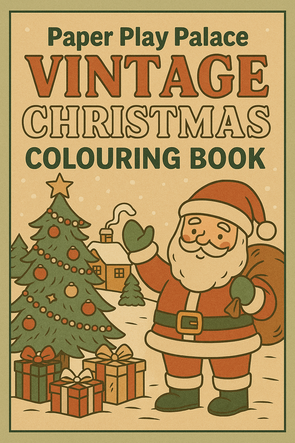 Vintage Christmas Colouring Book for Adults & Teens | Paper Play Palace