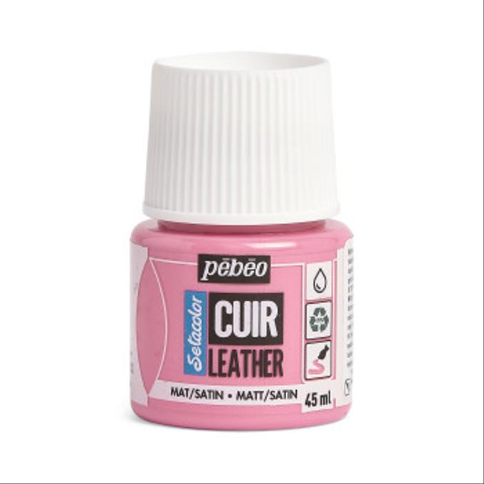 Peinture cuir Pebeo 45ml Rose candy