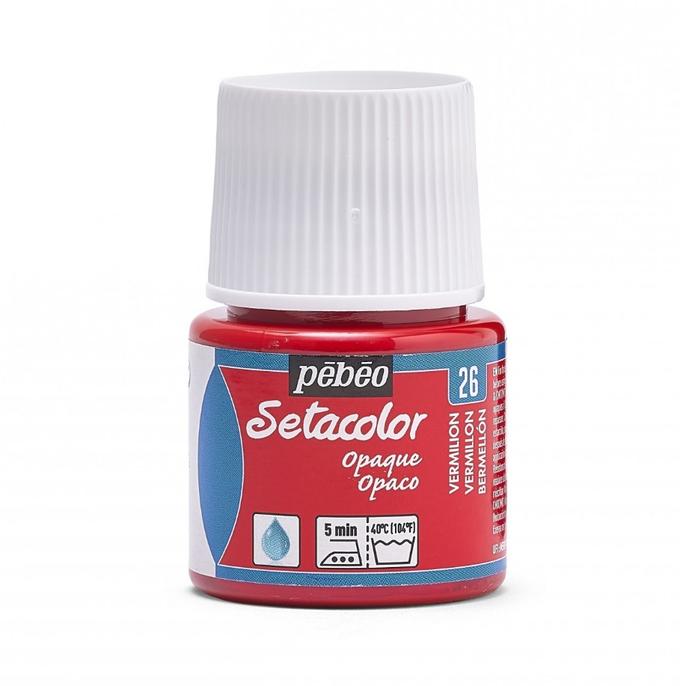 Peinture tissu setacolor Pebeo 45ml Vermillion 