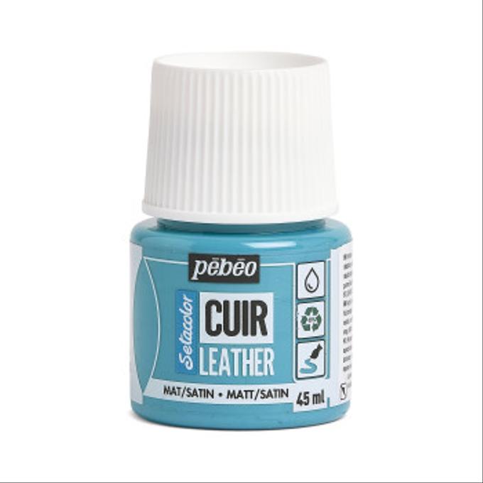 Peinture cuir Pebeo 45ml Bleu turquoise
