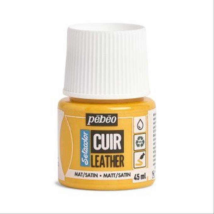 Peinture cuir Pebeo 45ml Jaune tournesol