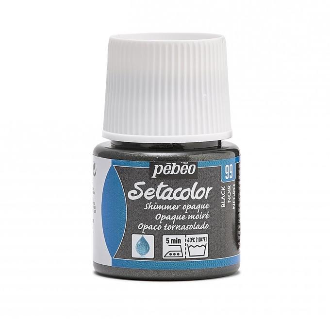 Peinture tissu setacolor Pebeo 45ml Noir