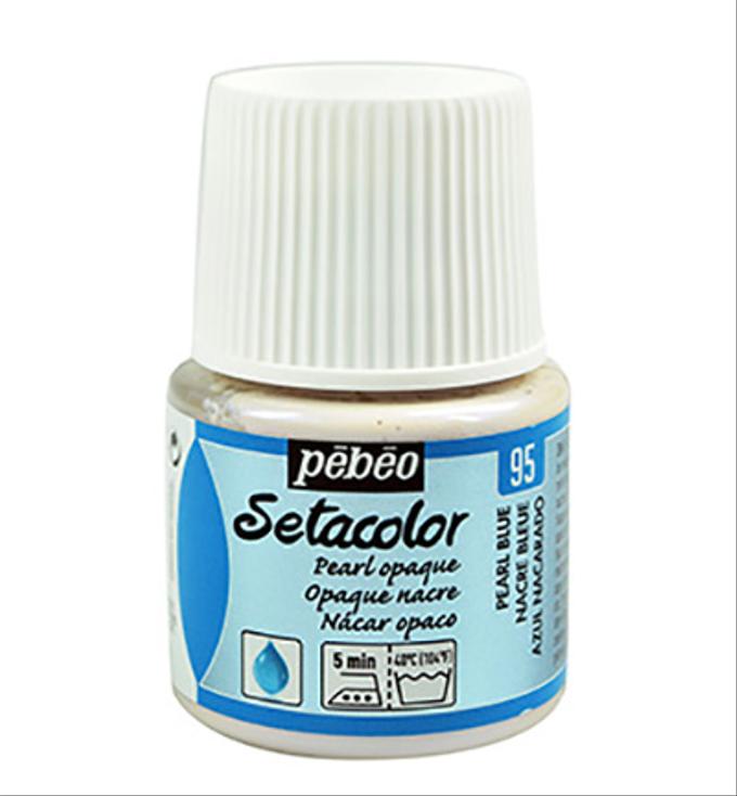 Peinture tissu setacolor Pebeo 45ml Nacre bleue